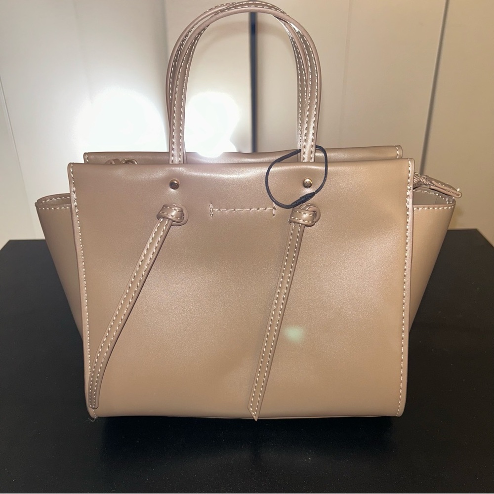 ZARA Midi City Handbag Beige NEW - Picture 3 of 9